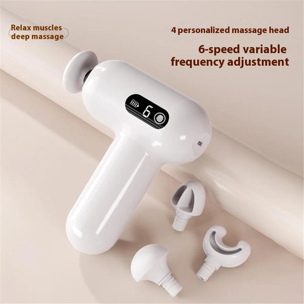 H05 6 Speeds High Frequency Vibration Mini Massage Gun Portable Handheld Deep Tissue Massager - Black - 4