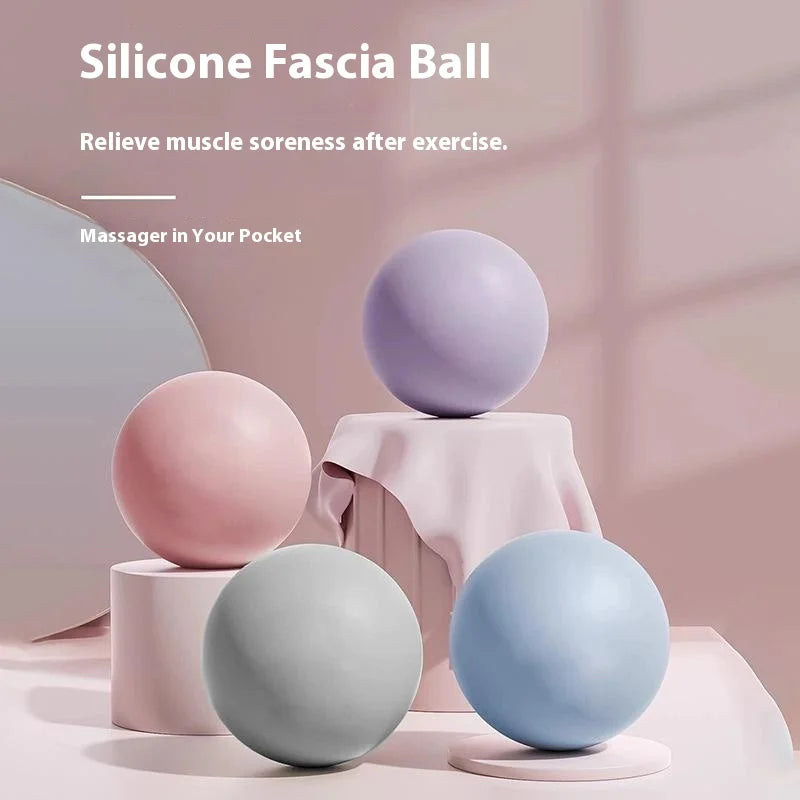 Solid Silicone Yoga Ball 63mm Deep Tissue Massage Ball for Myofascial Release / Foot Massage / Pilates Fitness - Lavender Purple - 5