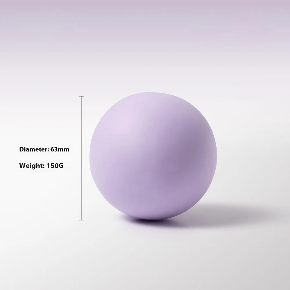 Solid Silicone Yoga Ball 63mm Deep Tissue Massage Ball for Myofascial Release / Foot Massage / Pilates Fitness - Lavender Purple - 6