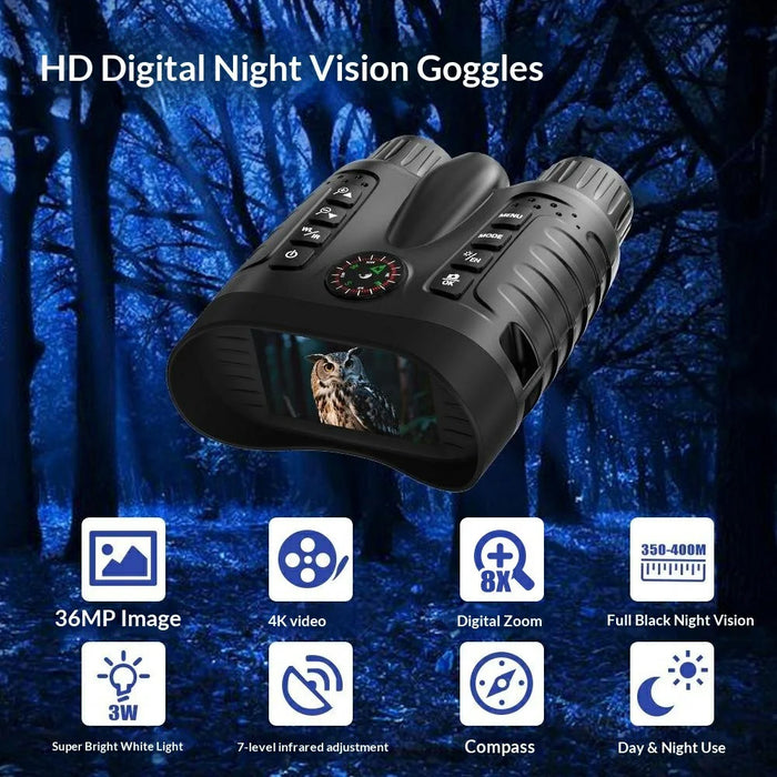 NV2185 3.2 Inch TFT Screen Binoculars for Outdoor Exploration 8x Digital Zoom Infrared Night Vision Telescope with Compass - 2