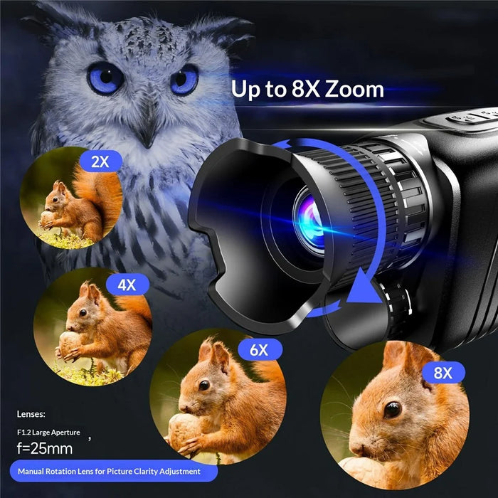 YS02 Handheld Digital Night Vision Monocular 8X Zoom Hunting Telescope with 1.5 Inch IPS Screen - 2