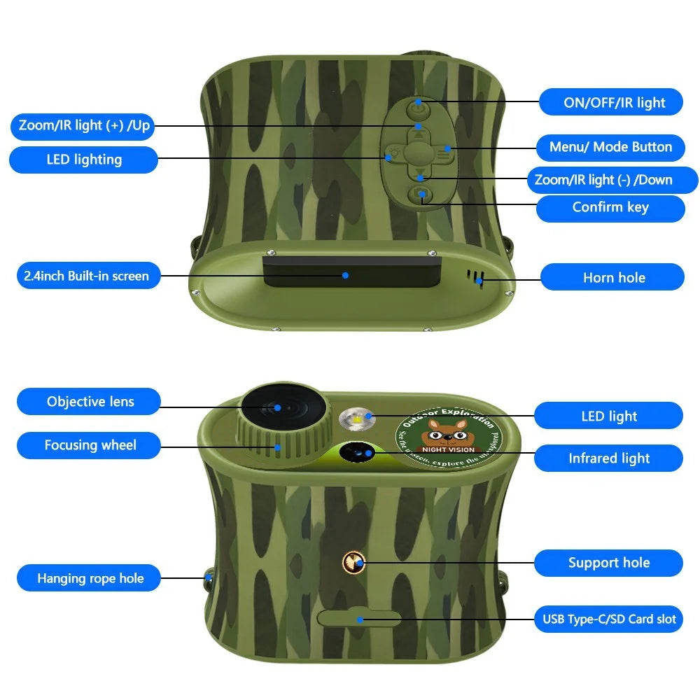 DT15 2.5K Digital Telescope Camera 8X Zoom 2.4 Inch IPS Screen Night Vision Binoculars for Outdoor Birdwatching - 6