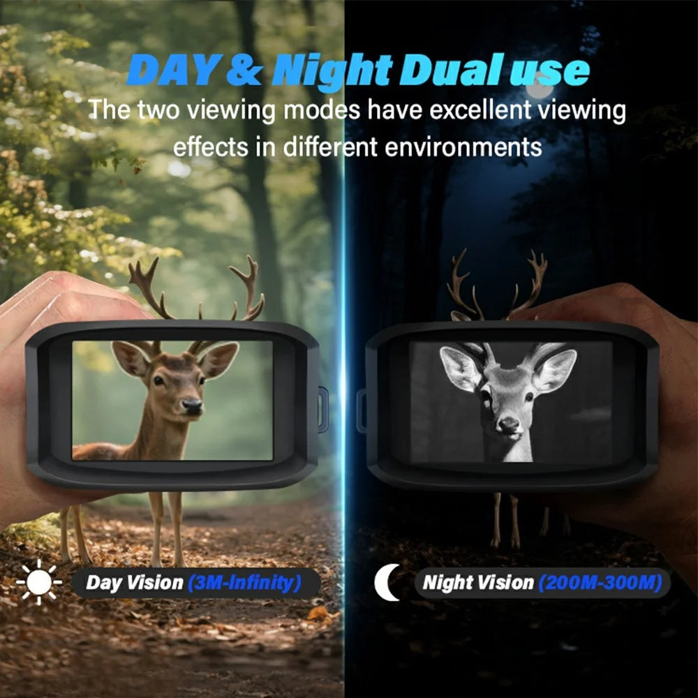 DT89 15X HD Infrared Night Vision Binoculars 4K Outdoor Dual-Tube Imaging Telescope for Outdoor - Black - 5