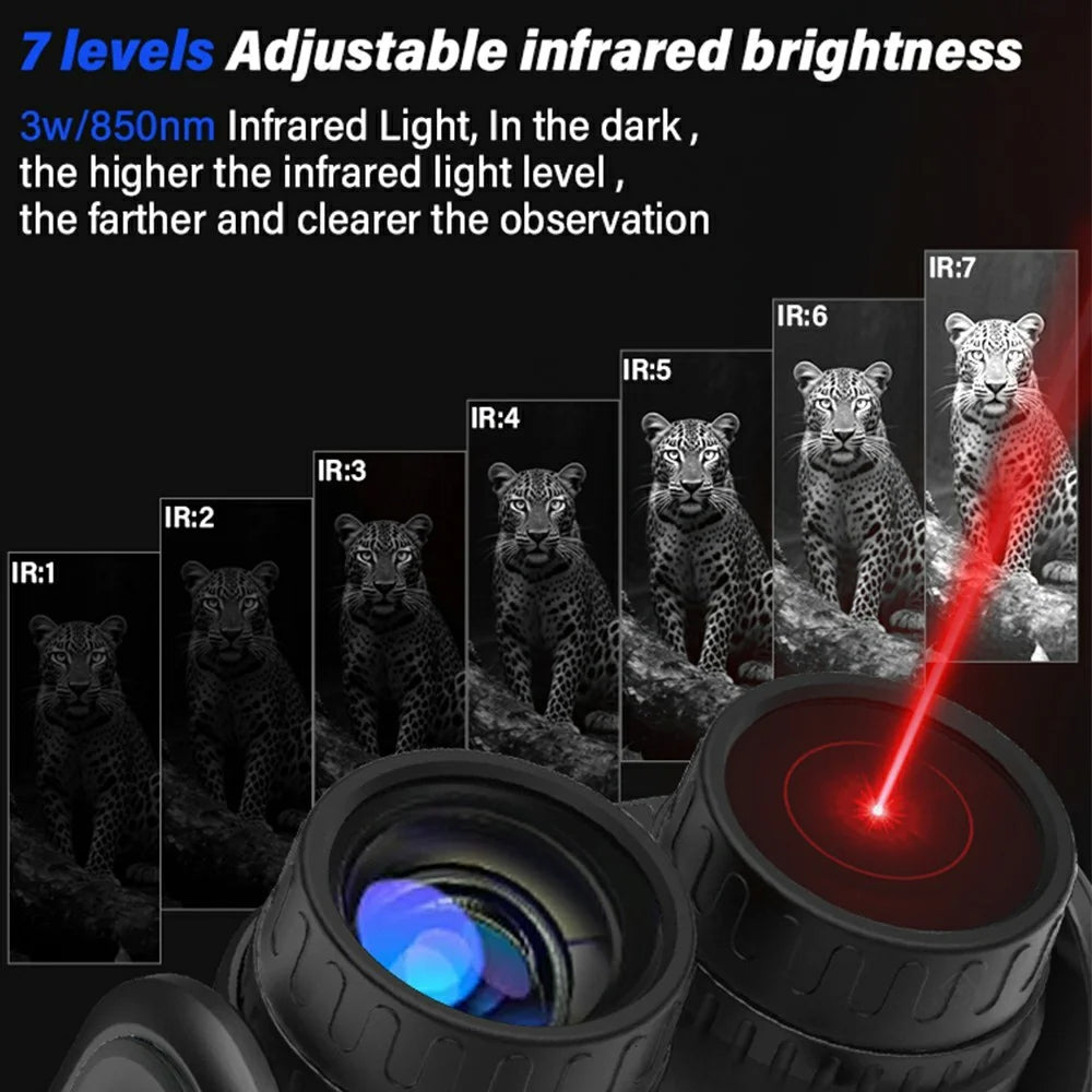 DT89 15X HD Infrared Night Vision Binoculars 4K Outdoor Dual-Tube Imaging Telescope for Outdoor - Black - 6