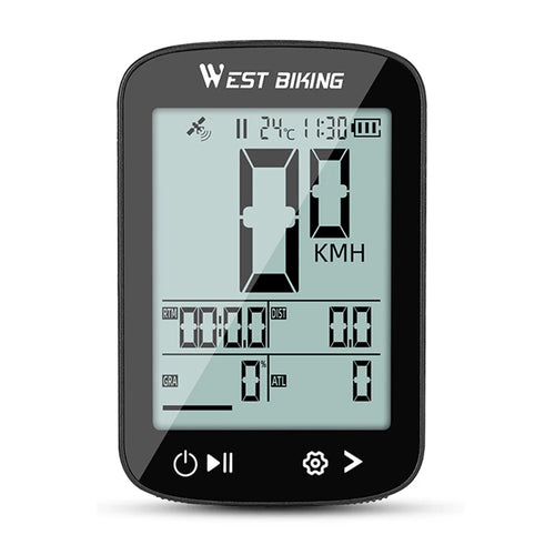 WEST BIKING YP0702115 2.4 Inch Display Wireless GPS Bike Computer Bluetooth-compatible for Road Mountain Bike Cycling - Black - 1