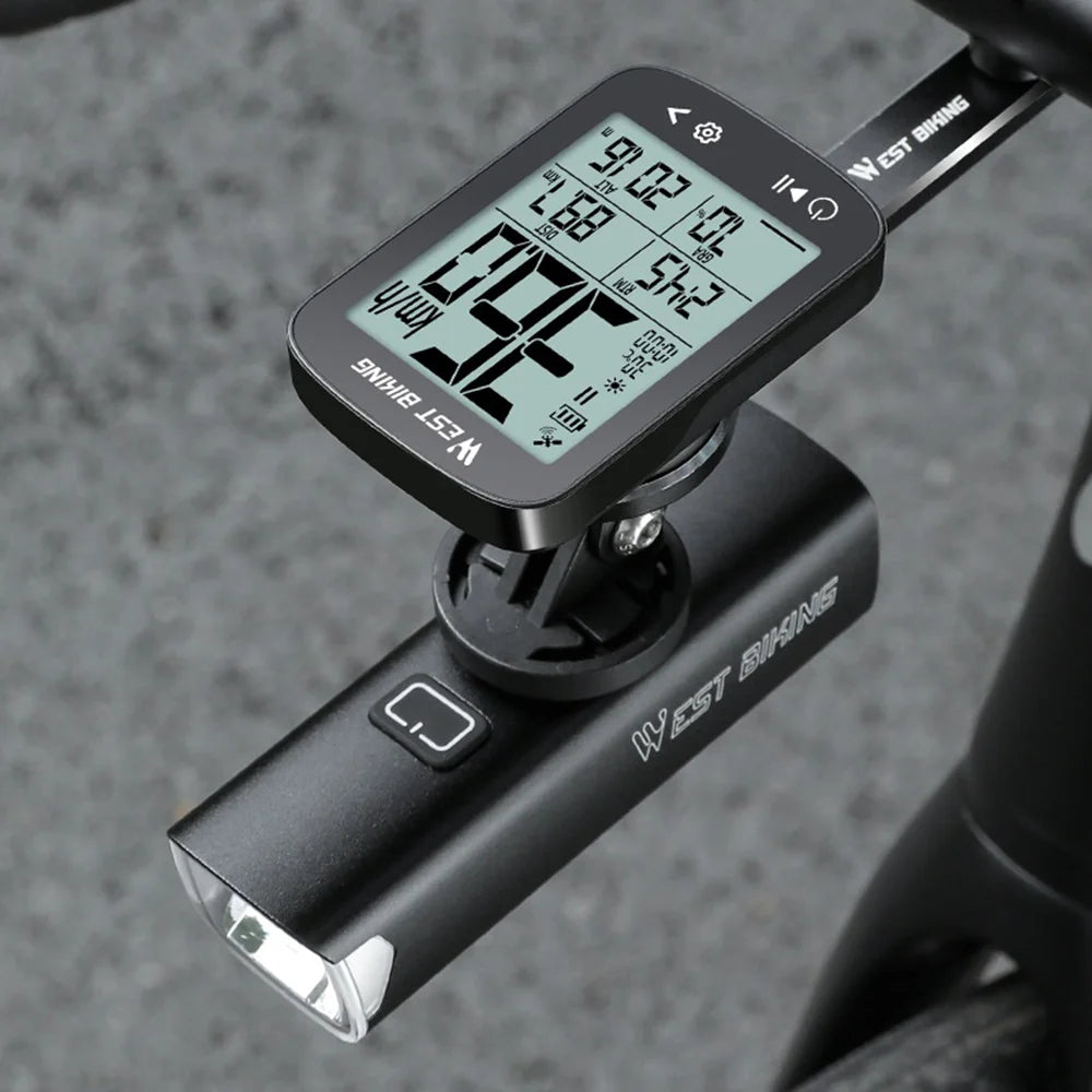 WEST BIKING YP0702115 2.4 Inch Display Wireless GPS Bike Computer Bluetooth-compatible for Road Mountain Bike Cycling - Black - 6