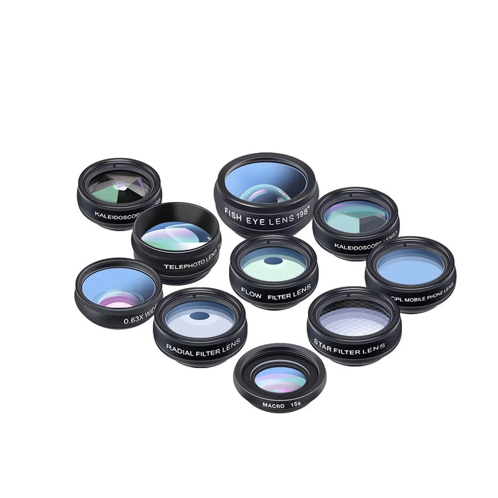 APEXEL APL-DG10 10 in 1 Phone Camera Lens Kit Fisheye Wide Angle Macro Telescope Lens - 3