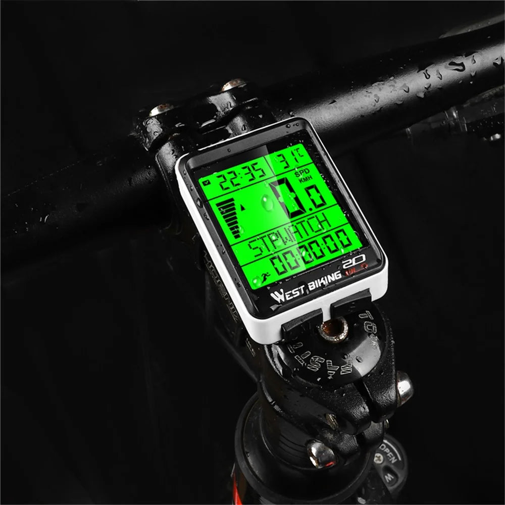 WEST BIKING 0702049 Wireless MTB Road Bike Computer Waterproof Backlight Screen Cycling Speedometer - 7
