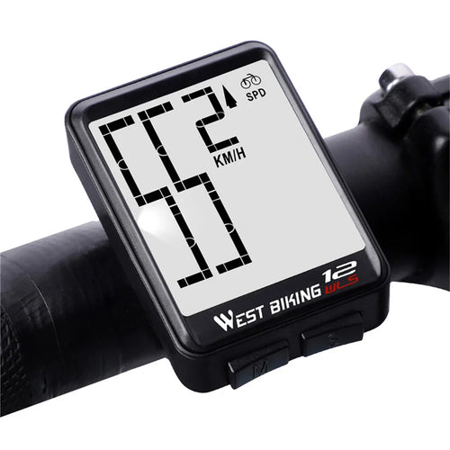 WEST BIKING 0702041 MTB Road Bike Computer Backlight Waterproof Wireless Cycling Speedometer - Black - 1
