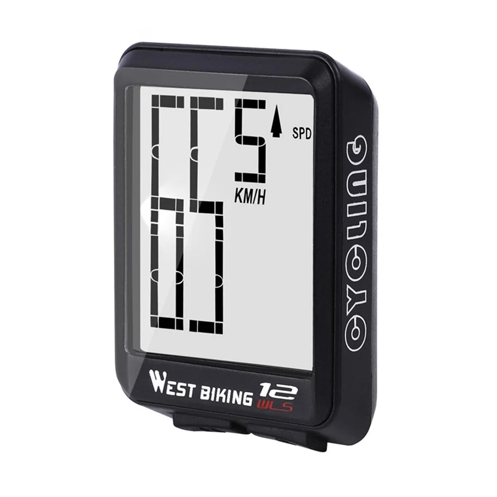 WEST BIKING 0702041 MTB Road Bike Computer Backlight Waterproof Wireless Cycling Speedometer - Black - 2