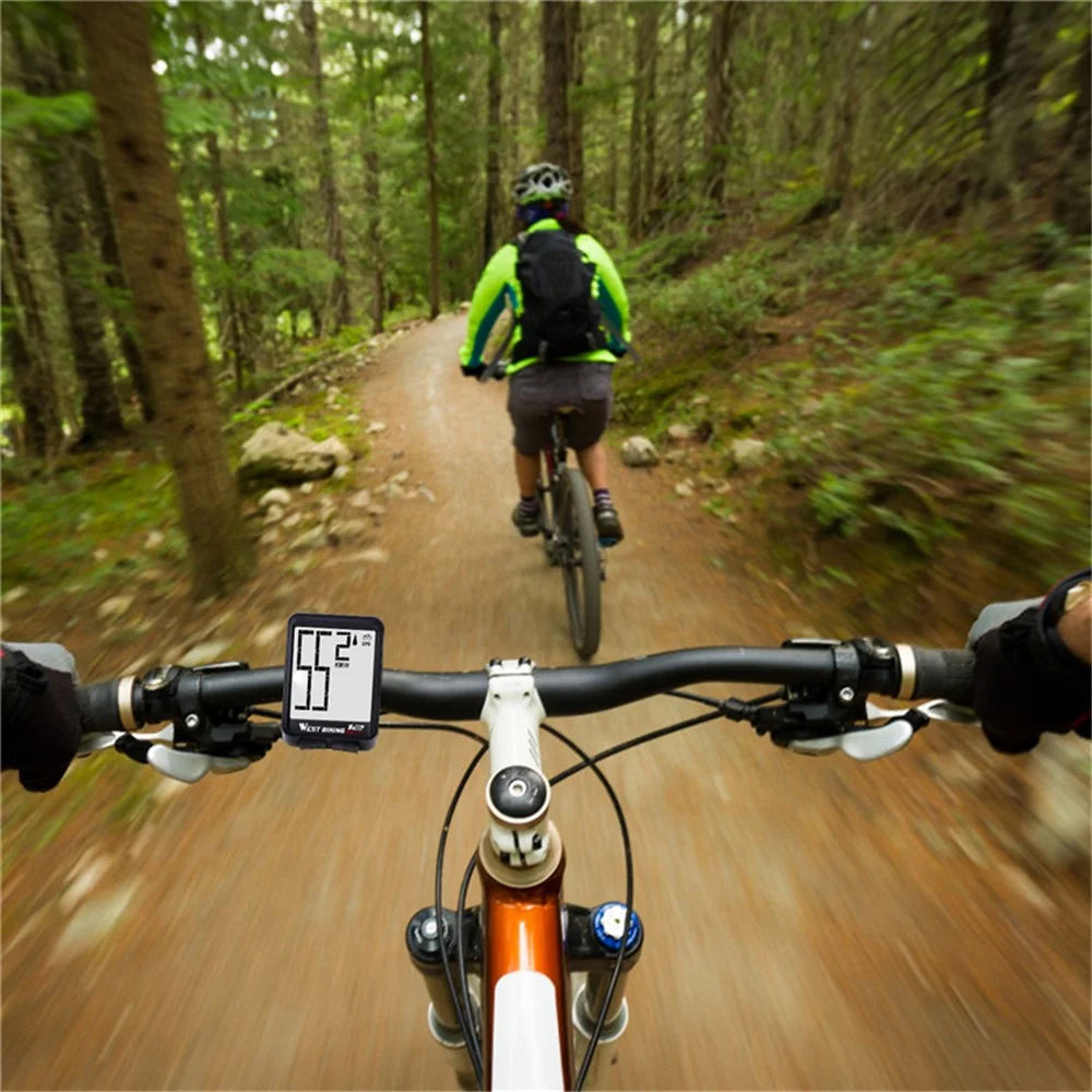 WEST BIKING 0702041 MTB Road Bike Computer Backlight Waterproof Wireless Cycling Speedometer - Black - 7
