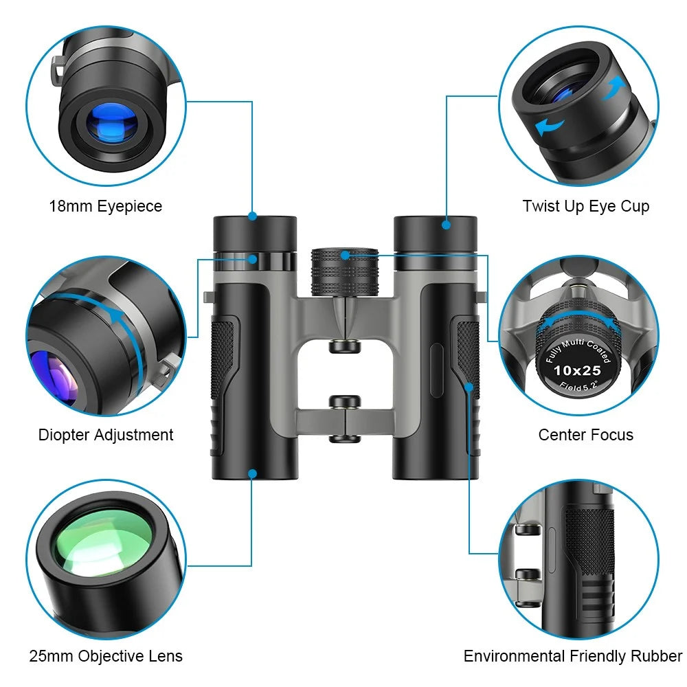 APEXEL Binoculars Long Range 10x25 HD Binoculars Outdoor Camping Mini Folding Telescope for Hunting Tourism - 7