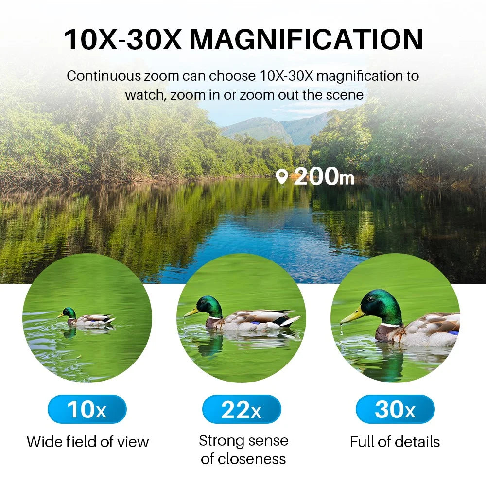 APEXEL 10-30X50 Zoom Telescope Outdoor HD Binoculars Large Eyepiece Waterproof Telescope for Bird Watching Concert Hunting - 5