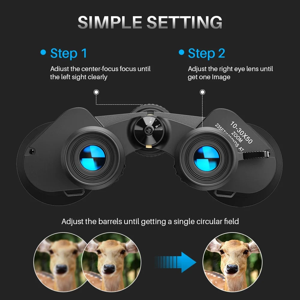APEXEL 10-30X50 Zoom Telescope Outdoor HD Binoculars Large Eyepiece Waterproof Telescope for Bird Watching Concert Hunting - 6