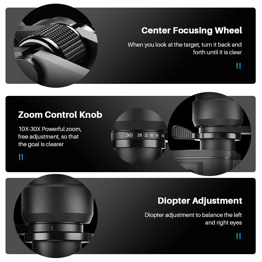 APEXEL 10-30X50 Zoom Telescope Outdoor HD Binoculars Large Eyepiece Waterproof Telescope for Bird Watching Concert Hunting - 7