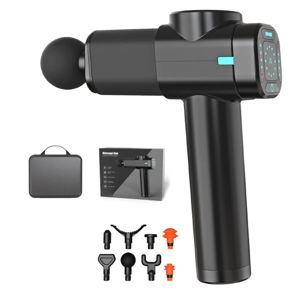 X8 Massage Gun 30 Speed Level Deep Tissue Muscle Massager Portable Handheld Relaxation Electric Sport Massager for Pain Relief - Black//US Plug - 1