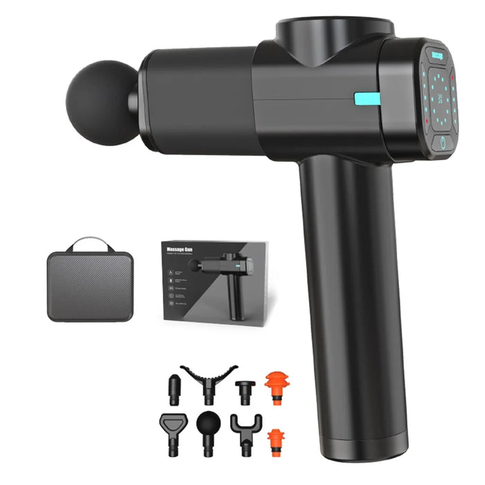 X8 Massage Gun 30 Speed Level Deep Tissue Muscle Massager Portable Handheld Relaxation Electric Sport Massager for Pain Relief - Black//US Plug - 1