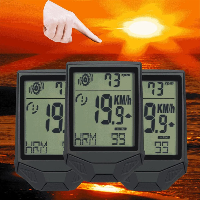 XH-BC335-LCD Wireless Bike Computer Heart Rate Cadence Sensor Multifunctional Waterproof LCD Screen Cycling Computer - Black - 4