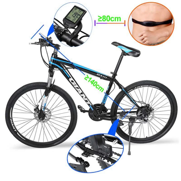 XH-BC335-LCD Wireless Bike Computer Heart Rate Cadence Sensor Multifunctional Waterproof LCD Screen Cycling Computer - Black - 5