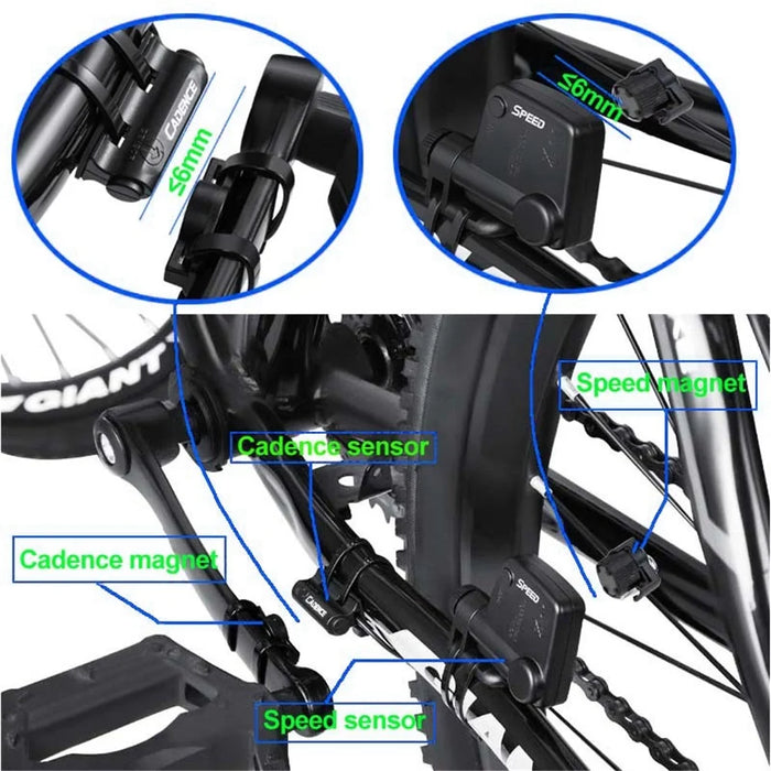 XH-BC335-LCD Wireless Bike Computer Heart Rate Cadence Sensor Multifunctional Waterproof LCD Screen Cycling Computer - Black - 6