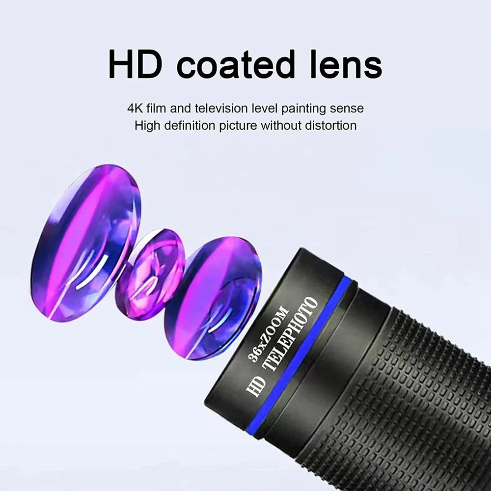 BRT-36S 36x Zoom HD Telephoto Mobile Phone Telescope Telescopic Focus Monocular for Outdoor Adventures (Standard Version) - Blue - 5