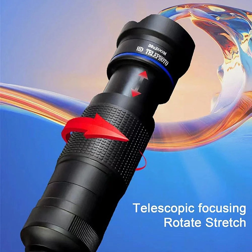 BRT-36S 36x Zoom HD Telephoto Mobile Phone Telescope Telescopic Focus Monocular for Outdoor Adventures (Standard Version) - Blue - 6