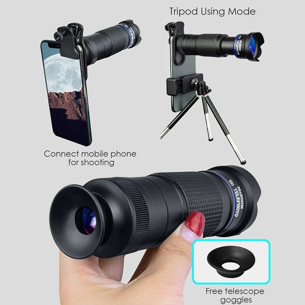 BRT-36S 36x Zoom HD Telephoto Mobile Phone Telescope Telescopic Focus Monocular for Outdoor Adventures (Standard Version) - Blue - 7