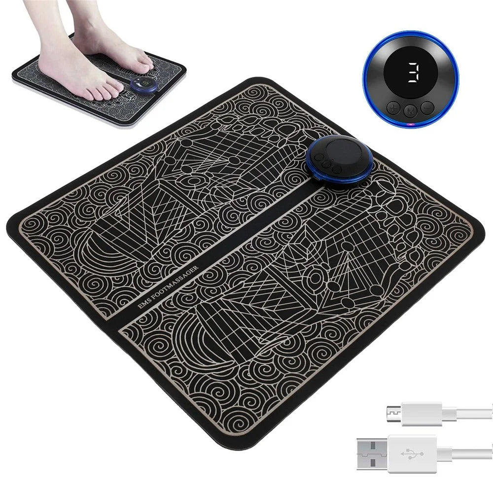 Foldable Foot Massager Machine Feet and Leg Muscle Massager, 19 Intensities 8 Massage Modes - 1
