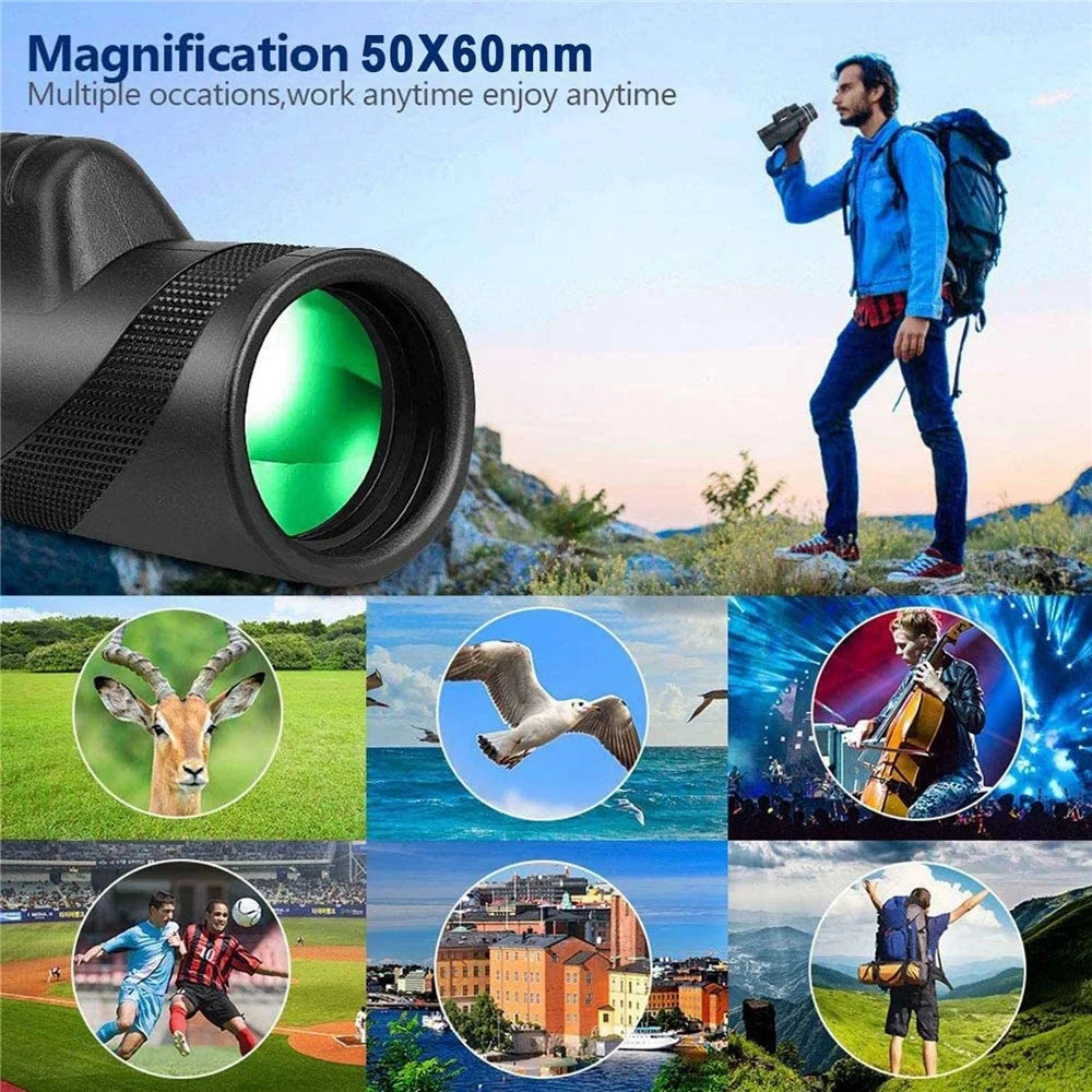 DT5060 Outdoor Night Vision 50x60 High Power Monocular HD Multilayer Green Film Telescope - 3