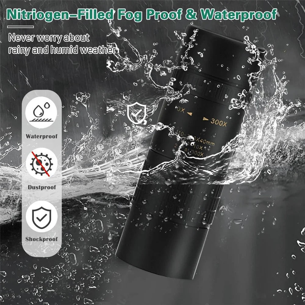 AM-D14 10-30X30 High Power Monocular Waterproof BAK4 Prism Multi-Layer Coated Monocular Double Focus Portable Monocular for Outdoor Sports - 6