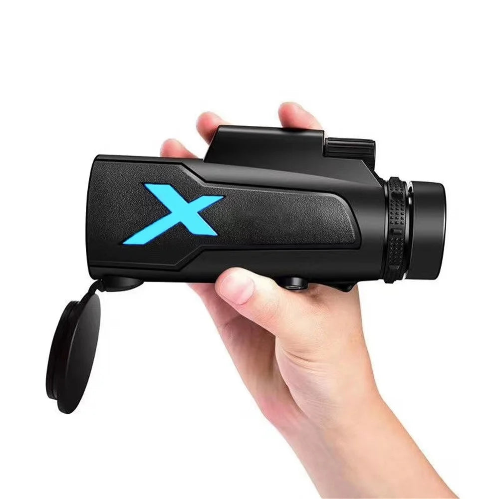 XH-1250 12X50 High Power HD Monocular Roof Prism Green Film Coated Monocular Portable Mobile Phone Monocular for Bird Watching, Camping - 2