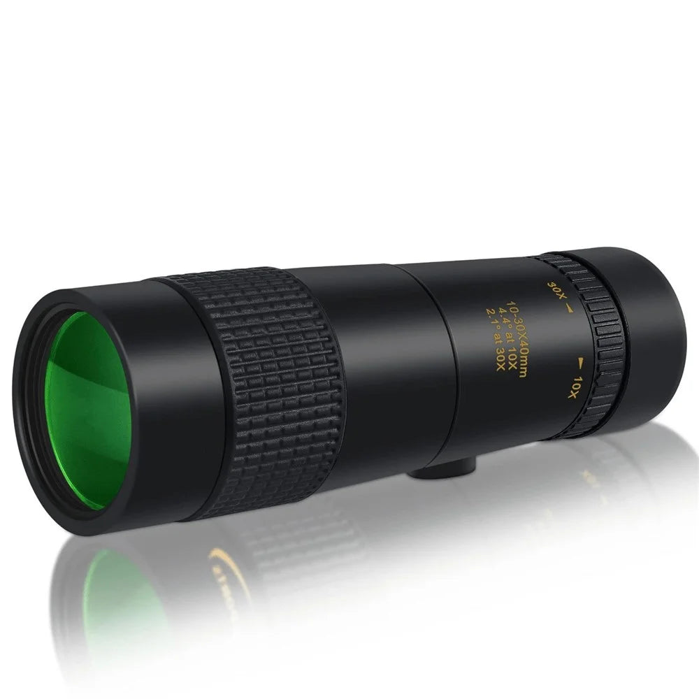 AM-D02 Portable Cell Phone Lens Monocular 10-30x40 BAK4 Prism Multi-Layer Coated Monocular Outdoor Waterproof Night Vision Monocular for Bird Watching - 1