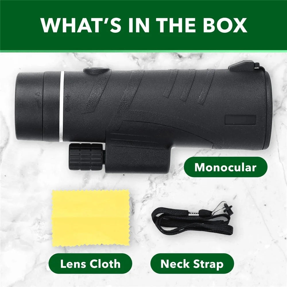AM-D08 12X42 High Power HD Monocular Night Vision BAK4 Prism Telescope for Bird Watching, Hunting, Surveillance, Hiking - 2