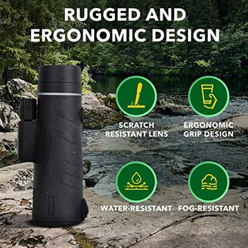 AM-D08 12X42 High Power HD Monocular Night Vision BAK4 Prism Telescope for Bird Watching, Hunting, Surveillance, Hiking - 6
