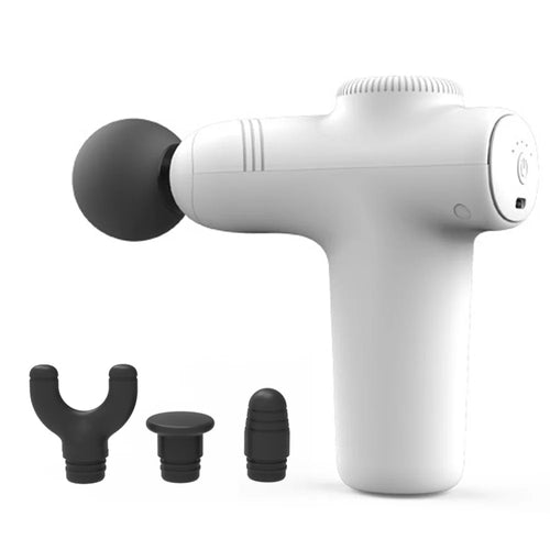 JM05S Pocket Fascia Massage Gun Ultra-Portable Mini Muscle Massager 5-Gear Adjustable Electric Back Massager - White - 1