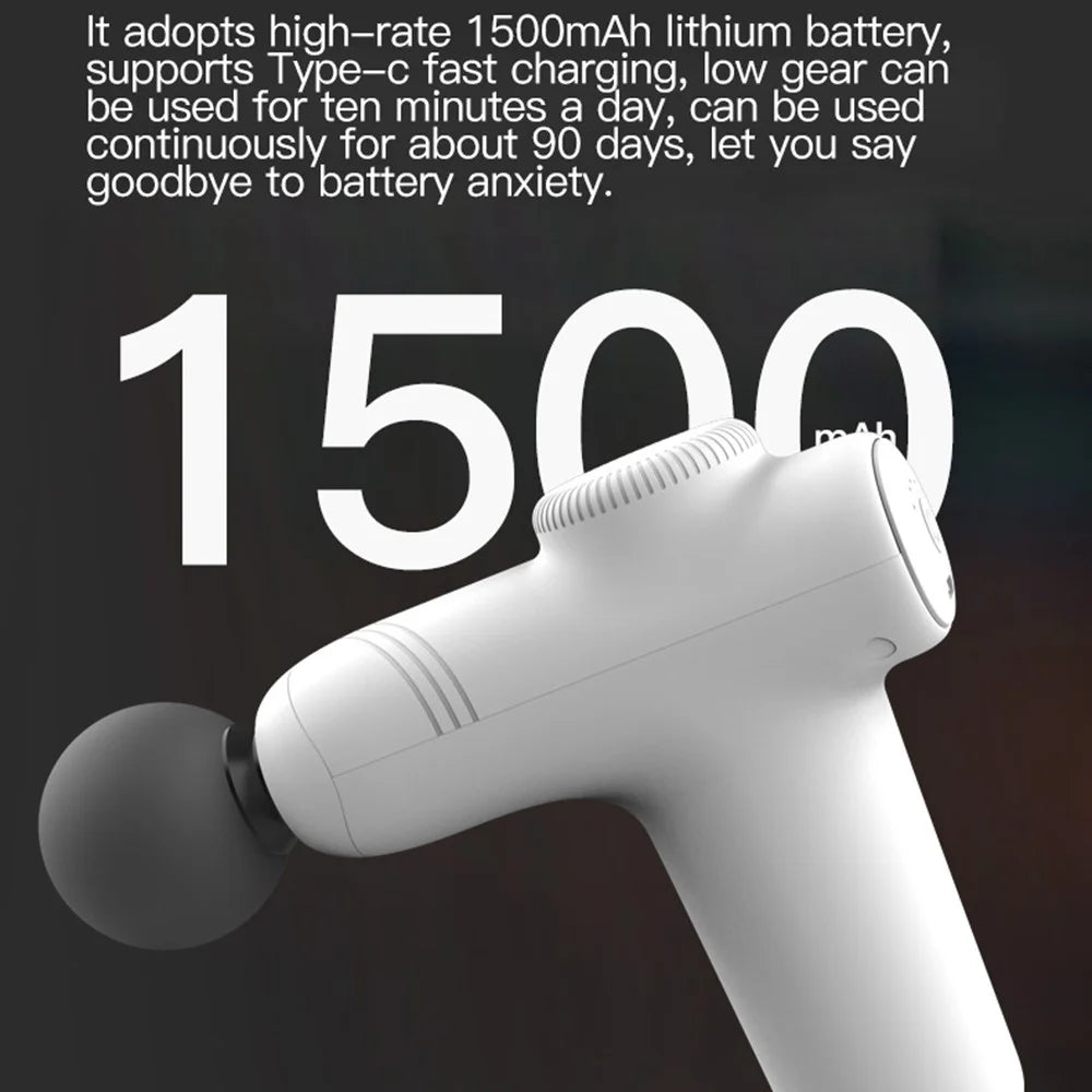 JM05S Pocket Fascia Massage Gun Ultra-Portable Mini Muscle Massager 5-Gear Adjustable Electric Back Massager - White - 2