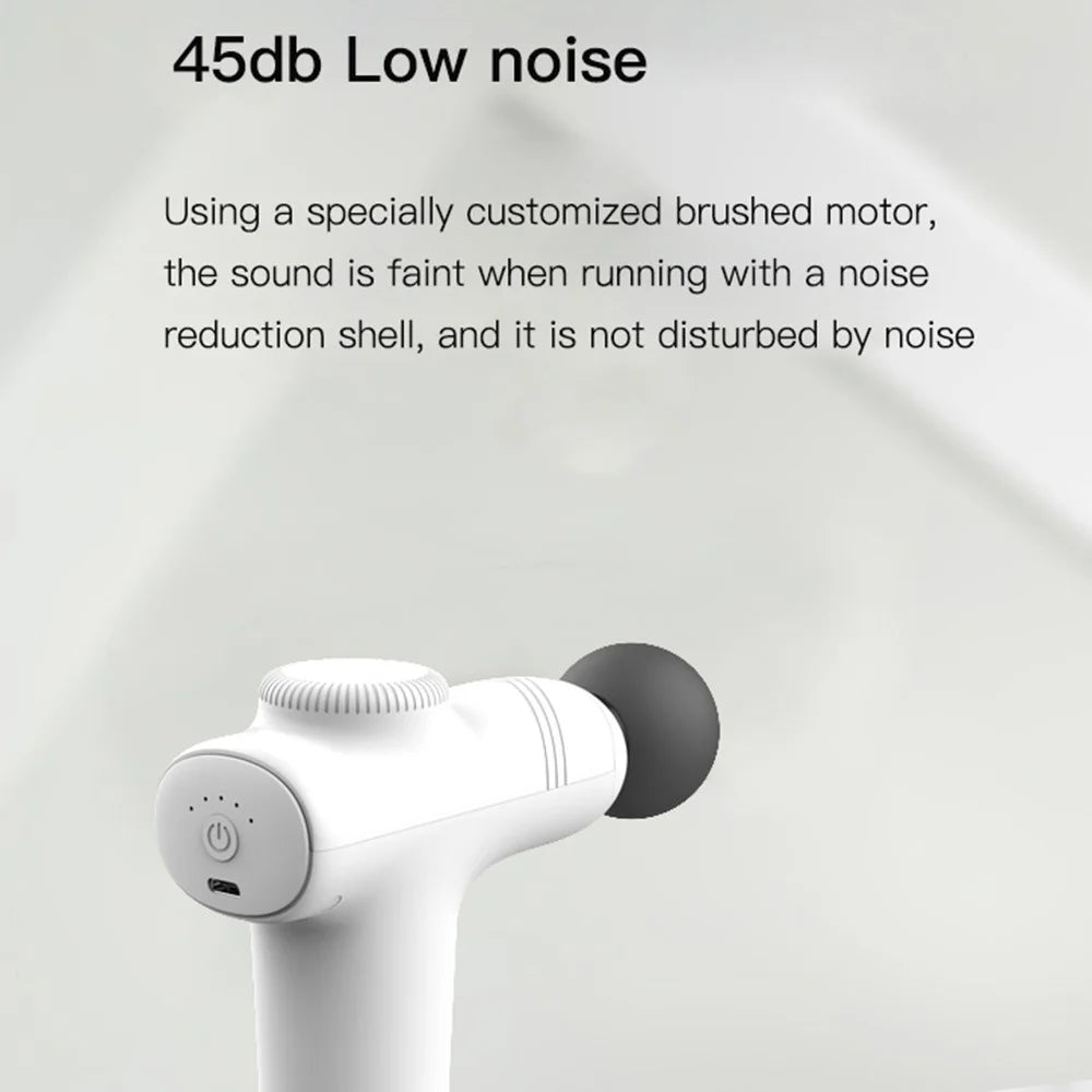 JM05S Pocket Fascia Massage Gun Ultra-Portable Mini Muscle Massager 5-Gear Adjustable Electric Back Massager - White - 4