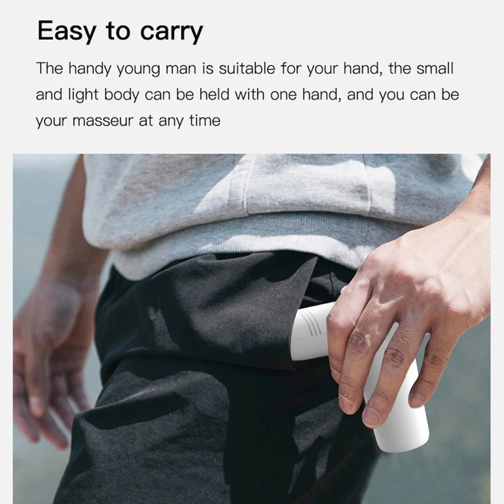 JM05S Pocket Fascia Massage Gun Ultra-Portable Mini Muscle Massager 5-Gear Adjustable Electric Back Massager - White - 5