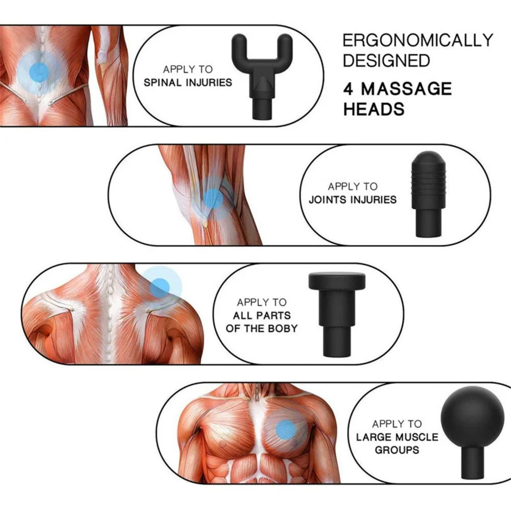 SK-328 Portable Massage Tool Massage Gun Muscle Relaxing Massager with 2000mAh Battery Built-In - Black - 4