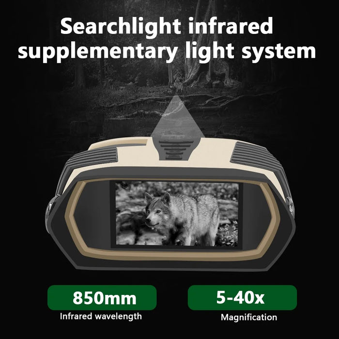DT88 Infrared HD Binoculars for Outdoor Bird Watching Waterproof Digital Binoculars with Night Vision - Light Yellow - 2