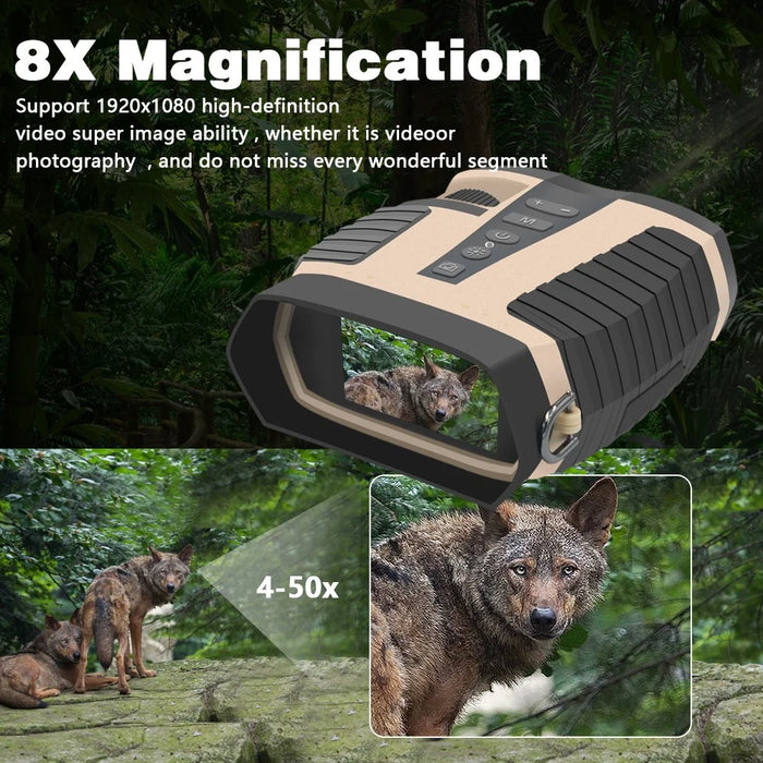 DT88 Infrared HD Binoculars for Outdoor Bird Watching Waterproof Digital Binoculars with Night Vision - Light Yellow - 3