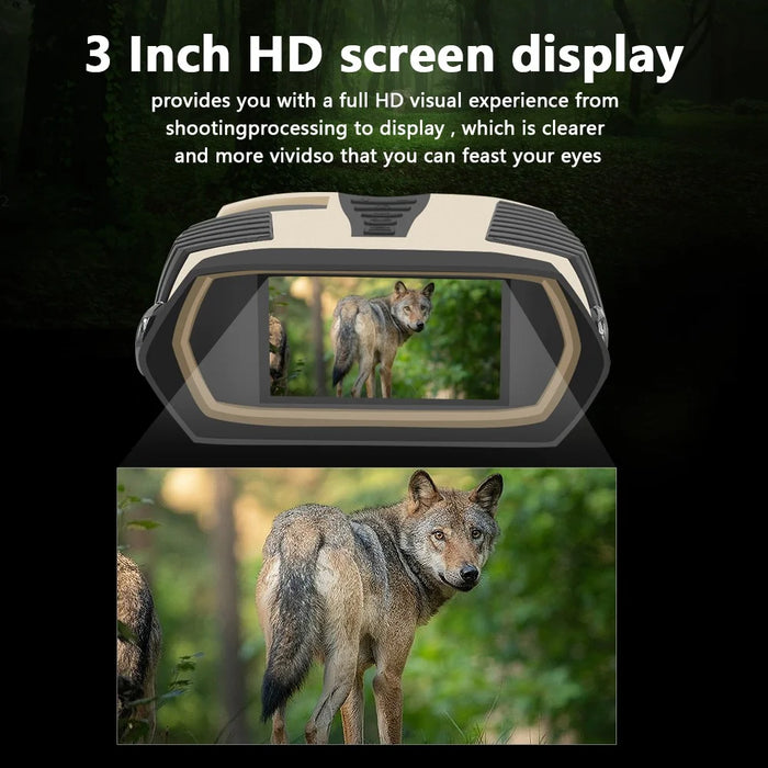 DT88 Infrared HD Binoculars for Outdoor Bird Watching Waterproof Digital Binoculars with Night Vision - Light Yellow - 7
