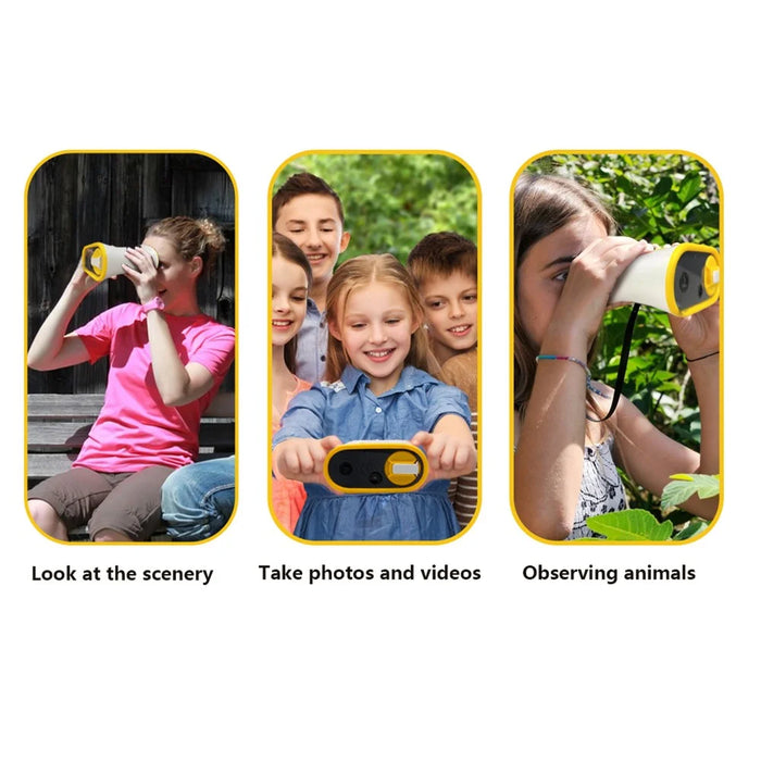 DT15 Kids Microscope Telescope Portable Children Color Digital Camera Binocular with 2.4'' Screen - Yellow - 6