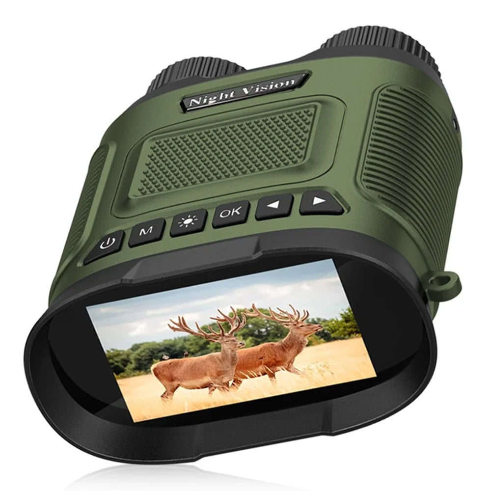 DT29 3-inch HD Photograph Infrared Binoculars for Bird Watching, Recording, Digital Binoculars with Night Vision - Army Green - 1