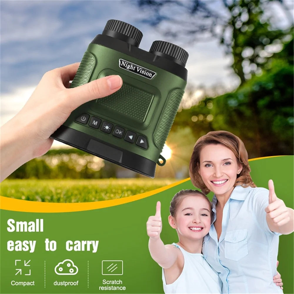 DT29 3-inch HD Photograph Infrared Binoculars for Bird Watching, Recording, Digital Binoculars with Night Vision - Army Green - 3