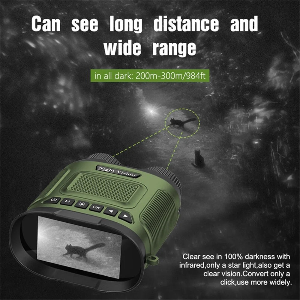 DT29 3-inch HD Photograph Infrared Binoculars for Bird Watching, Recording, Digital Binoculars with Night Vision - Army Green - 5