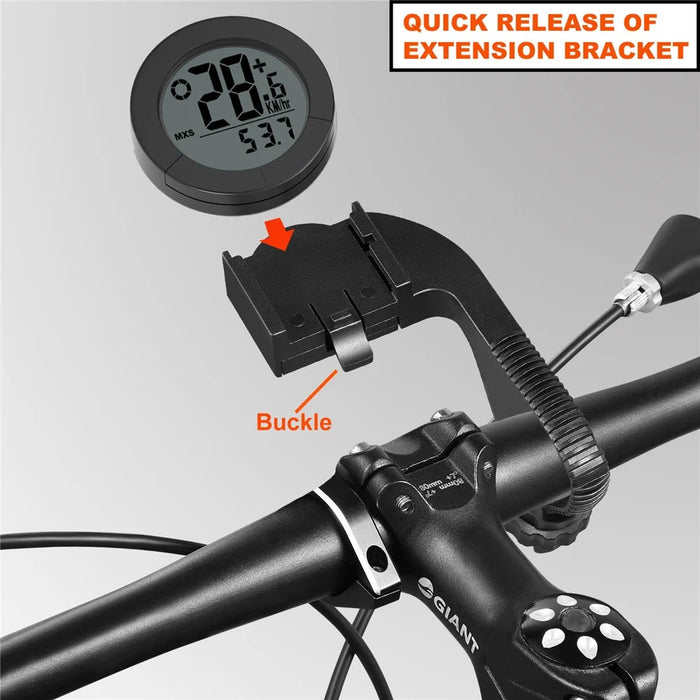 B50-BC23 1.57" Display Bicycle Speedometer Temperature Measuring Waterproof Bike Code Meter with Extension Bracket - 7