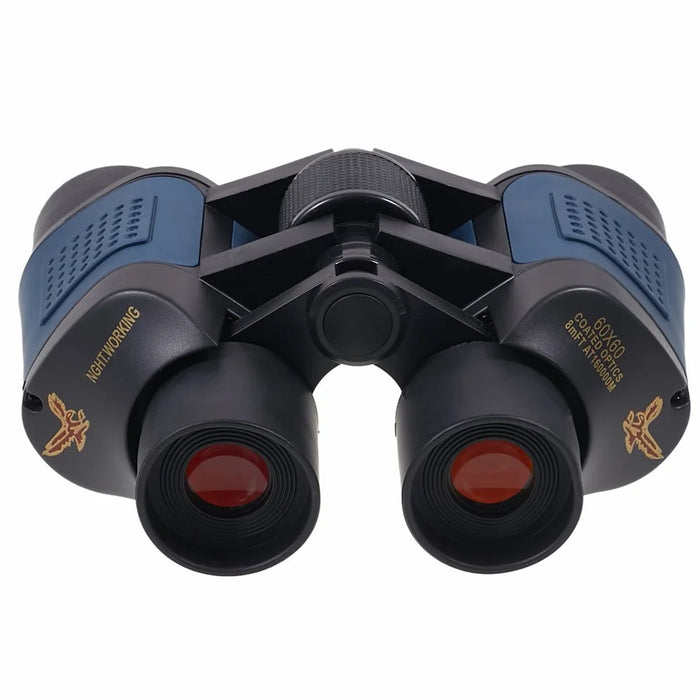 7X Binoculars Low Light Night Vision Outdoor Binoculars 60*60 with Coordinates - Black+Blue - 3