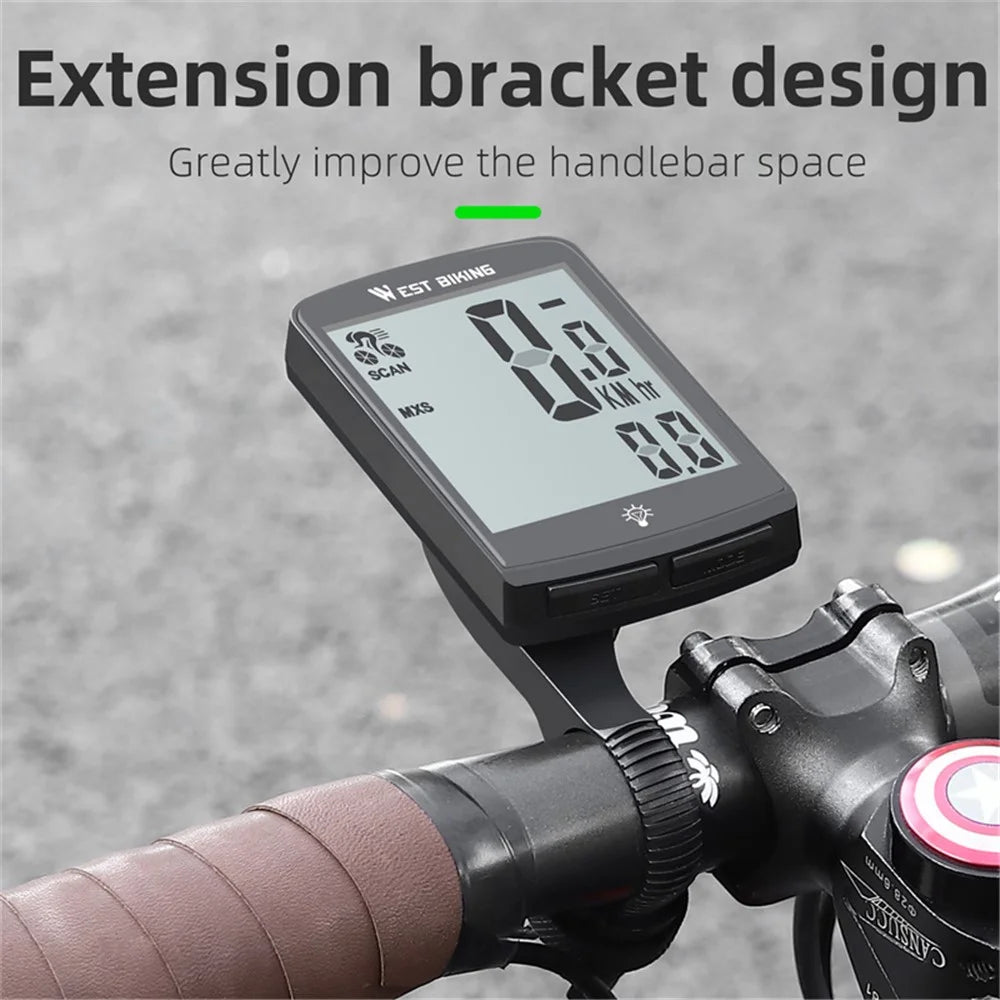 WEST BIKING YP0702100 3.4-inch Large Screen Speedometer Sensor APP Connect Cycling Code Meter for Bicycle, MTB, Road Bike - 4
