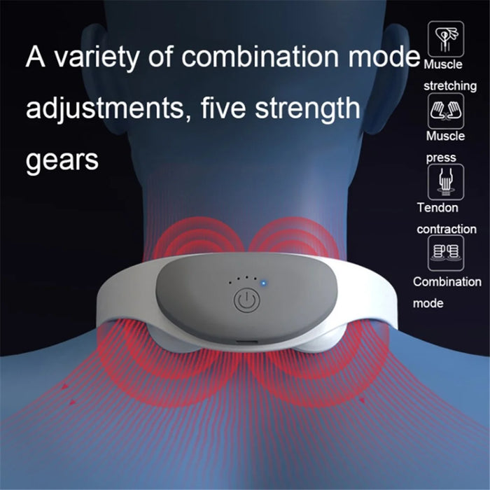 Electric Neck Massager TENS+EMS Pulse Pain Relief Neck Relax Massager with Heat Function - 4